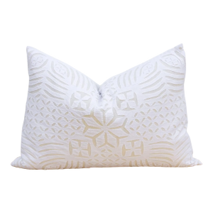 Almond Cream Lumbar Applique Pillow Cover