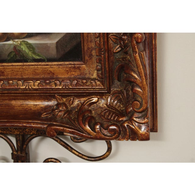 Brown Custom Framed Oil on Canvas Still Life, Signed For Sale - Image 8 of 12