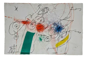 Joan Miro, Woman and Bird in The Night, Lithograph, 1975