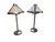 A striking pair of late-20th-century table lamps by Tensor Lighting, executed in brushed pewter-tone steel with wide...