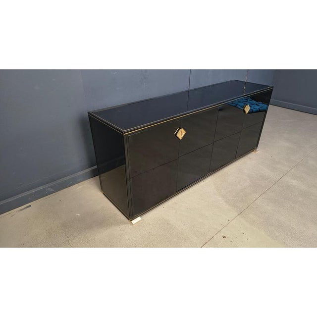 Brass and Lacquer Sideboard from Pierre Vandel, 1970s For Sale - Image 9 of 14