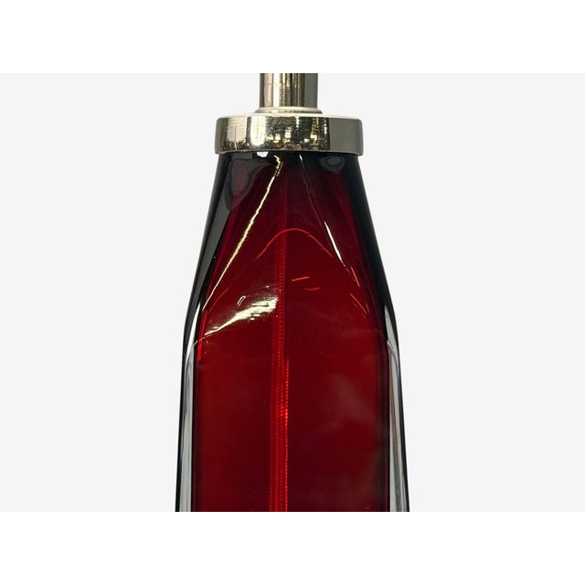 Carl Fagerlund, Table Lamps, Red Glass, Sweden, 1950s For Sale In New York - Image 6 of 10