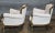 Early 20th Century Pair Italian Rococo Style Giltwood Armchairs Cream Colored Muslin Fabric For Sale - Image 11 of 11