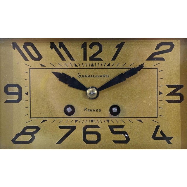 Art Deco Fireplace Set in Onyx and Bronze from A. Gapaillard, 1920 For Sale - Image 11 of 18