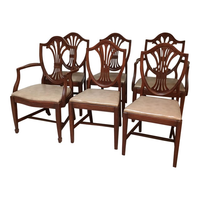 Drexel Solid Mahogany "Shield Back" Dining Chairs - Set of ...