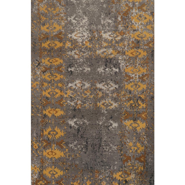 Rug & Kilim’s Abstract Rug in Gray, Gold & Beige-Brown All Over Pattern For Sale In New York - Image 6 of 7