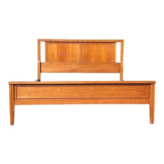 Vintage Mid Century Modern Walnut Dixie Full Double Bed Frame For Sale
