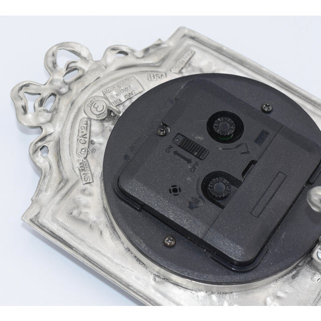 Metal Elias-1990 Pewter 925 Fine Sterling Silver Art Nouveau Ornate Alarm Clock For Sale - Image 7 of 9