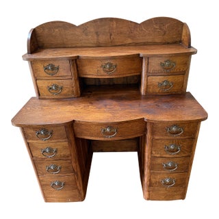 19th Century Sawn Oak Desk For Sale
