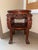Antique Chinese Carved Wood Foo Dog Plant Stand / Side Table with Red Marble Top A finely carved Chinoiserie plant stand...