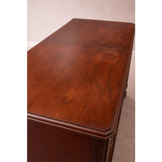 1920s Antique Inlaid Mahogany Three-Drawer Dresser With Original Patina For Sale - Image 5 of 9
