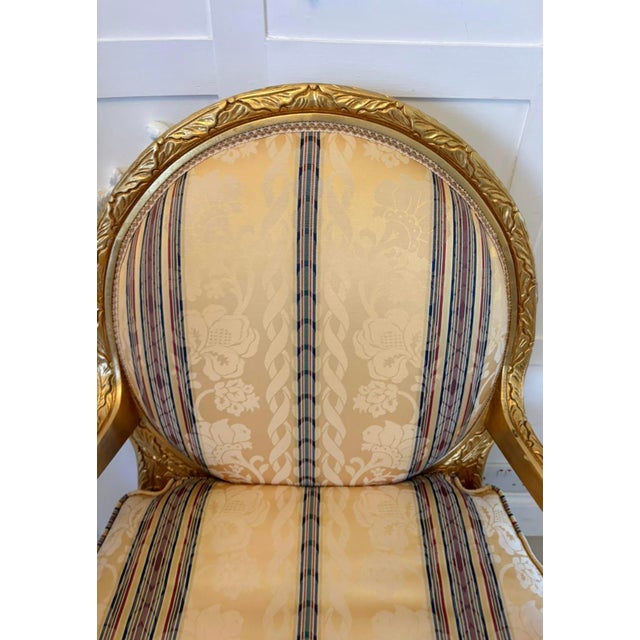 Antique Louis XVI French Giltwood Bergère Armchairs, 1920, Set of 4 For Sale - Image 15 of 17
