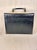 Vintage Chic De Paris Black Ostrich Embossed Leather Top Handle Portfolio Bag For Sale - Image 9 of 12