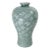 Mid-Century Asian Modern Korean Celadon Green Meiping Vase With Cranes For Sale