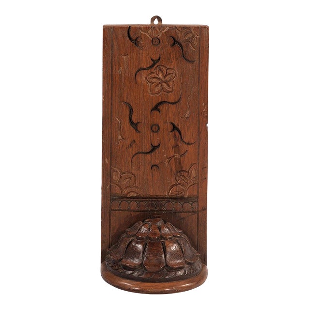 Vintage Carved Wooden Wall Decor For Sale