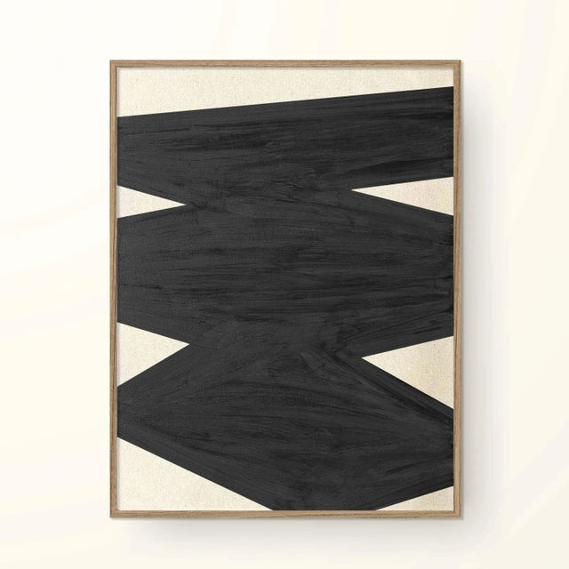 "Affirmations Black No. 1" Geometric Paintings by Nicolette Capuano - Set of 2 For Sale - Image 4 of 8