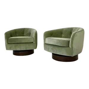 Milo Baughman Swivel Tilt Style Chairs