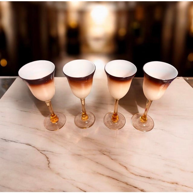 Charles (4) Charles Correll Signed Hand Blown Wine Glasses 9 Inches For Sale - Image 4 of 4