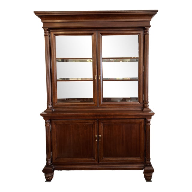 Bernhardt Classic Two Piece China Cabinet | Chairish