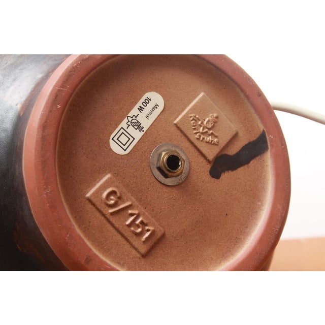 Majolica Ceramic Table Lamp with Pleated Shade from Karlsruher Majolika, 1965 For Sale - Image 10 of 13