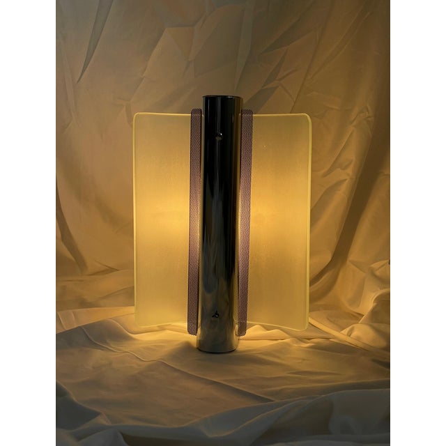 Metal Vintage Wall Lights in Chrome and Sandblasted Glass, 1980s, Set of 2 For Sale - Image 7 of 12