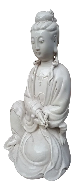 Qing Dynasty Chinese Artist, White Guanyin Sculpture, 1890s, Porcelain