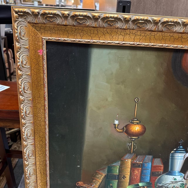 Heather European Still Life Oil Painting, Signed For Sale - Image 12 of 12