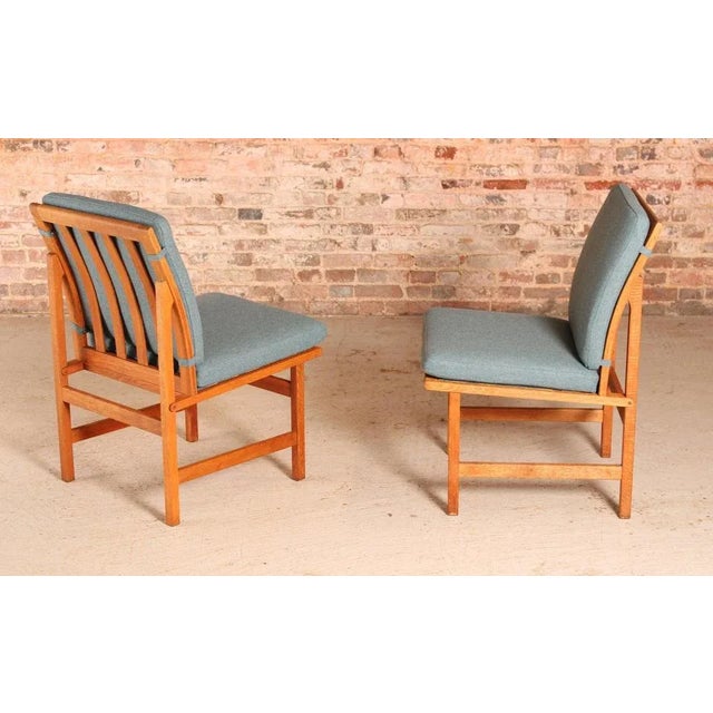 Vintage Danish Model 3232 Lounge Chairs in Oak by Borge Mogensen for Fredericia Stolefabrik, 1960s, Set of 4 For Sale - Image 12 of 15