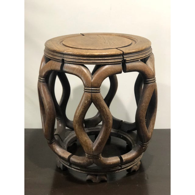 1960s Carved Garden Stools Art Made in Hong Kong - a Pair For Sale - Image 11 of 13