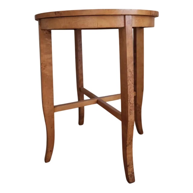 Round Burl Wood Hall Side Table, 1940s For Sale