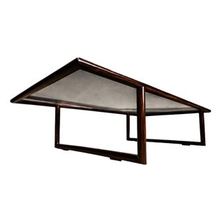Brazilian Modern Coffee Table in Rosewood & Glass, Joaquim Tenreiro, 1960s — Lot 750B For Sale