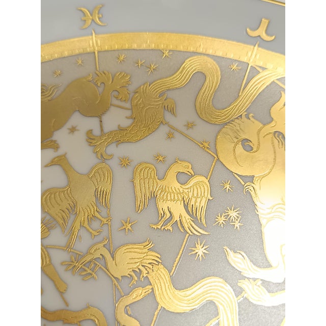 24 Karat Gold and White Porcelain Planisfero Celeste Wall Plate from Morbelli, Italy, 1970s For Sale - Image 9 of 13