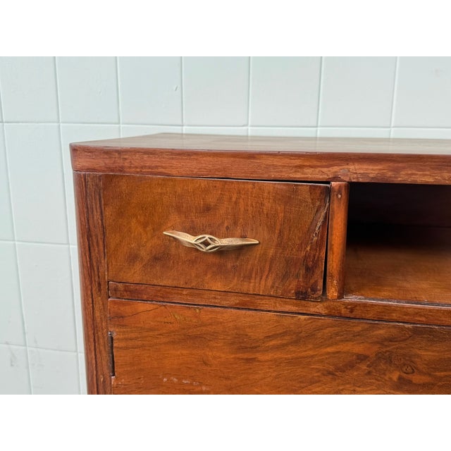 Wood Antique Art Deco Italian Bedside Tables, 1930s, Set of 2 For Sale - Image 7 of 13