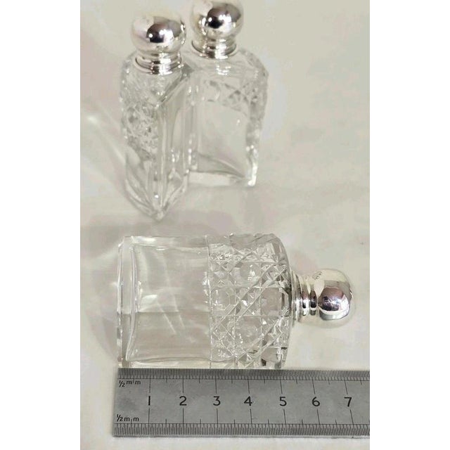 Art Deco Cut Glass Scent Bottles and Sterling Silver Stand, 1923, Set of 4 For Sale - Image 16 of 18