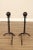 Bronze Arts & Crafts Pair of Heavy Iron Fireplace Andirons For Sale - Image 8 of 12