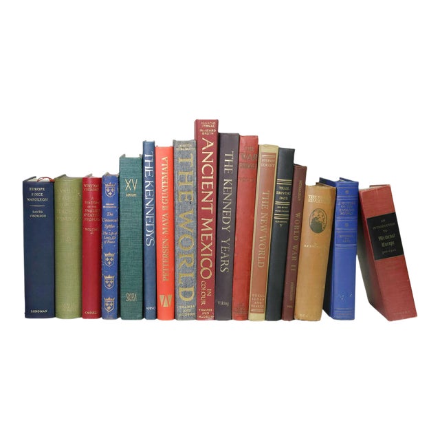 Decorative Books - Vintage World History Oversized Books - Books By The Foot For Sale