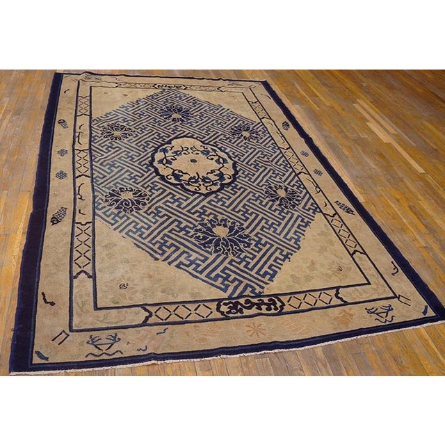 Chinese 19th Century Chinese Peking Carpet ( 6' 2" x 8' 6" - 188 x 259 ) For Sale - Image 3 of 10