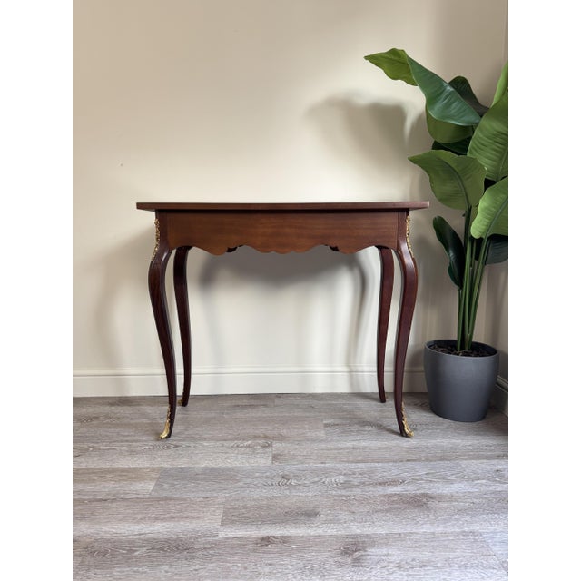 Vintage French Louis XV Style Marquetry Console Table, 1930s For Sale - Image 10 of 11