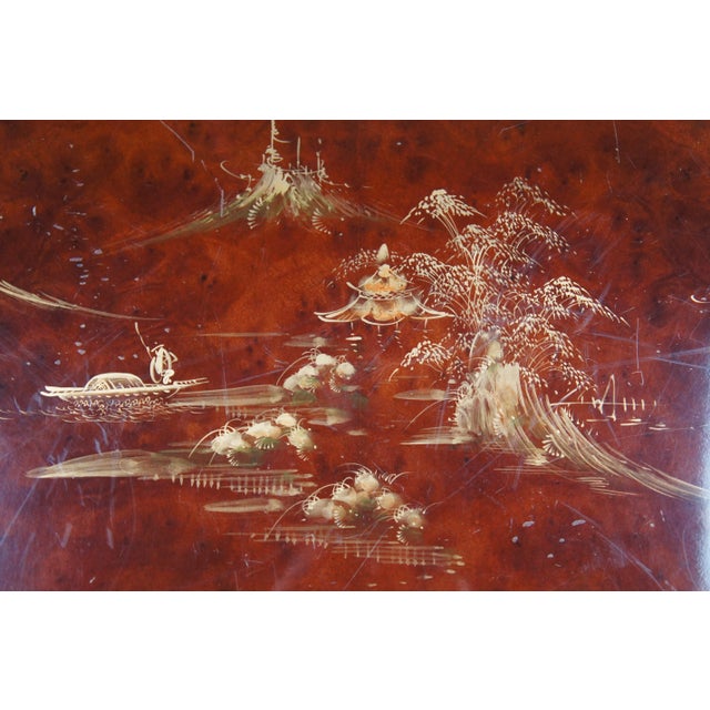 Brown Mid 20th Century Chinese Chinoiserie Ming Style Side Accent Table With Pull Out Tray Shelf For Sale - Image 8 of 13