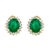 7 Ct Oval Shape Emerald & 1.5 Ct Diamond Post Back Earrings 14 Karat Yellow Gold For Sale - Image 15 of 18