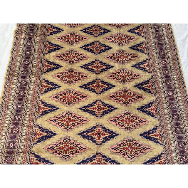 Vintage Pakistani Handmade Wool Rug 6' X 8'8" – Tribal Living Room Carpet For Sale - Image 4 of 10