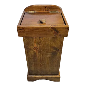 Rustic Farmhouse Knotty Pine Trash Can Potato Storage Bin