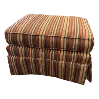 Velvet Striped Fabric Ottoman For Sale