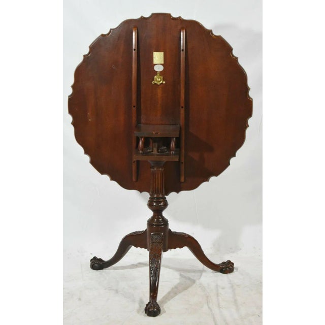 Baker Historic Charleston Carved Chippendale Mahogany Pie Crust Tilt Top Table For Sale - Image 10 of 12