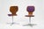 Beautifully designed swivel chairs with elegant seats made of thin plywood, manufactured in Germany in the late 1960s or...