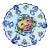 Vintage Portuguese Pierced Ceramic Floral Plate For Sale