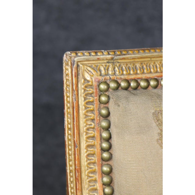Single 19th Century French Louis XVI Style Giltwood Aubusson Armchair For Sale - Image 14 of 14