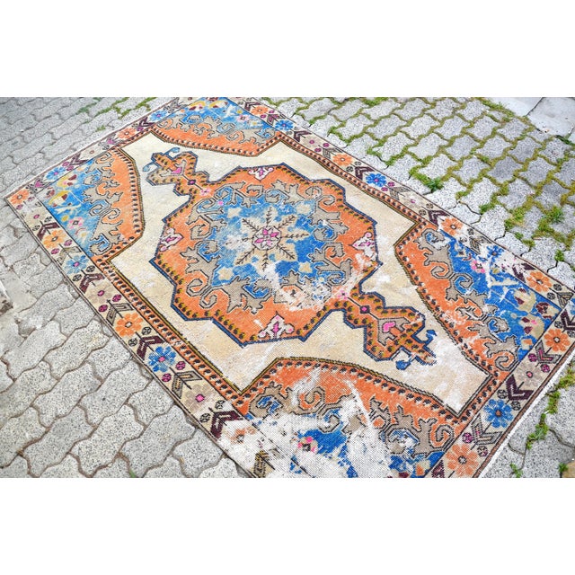 Boho Decor Wool Vintage Area Rug For Sale - Image 6 of 11