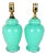 Aqua Blue Glass Boudoir Lamps, Pair For Sale
