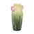 Beautiful French Art Nouveau vase made of polychrome crackle majolica earthenware, decorated with peonies and floral...